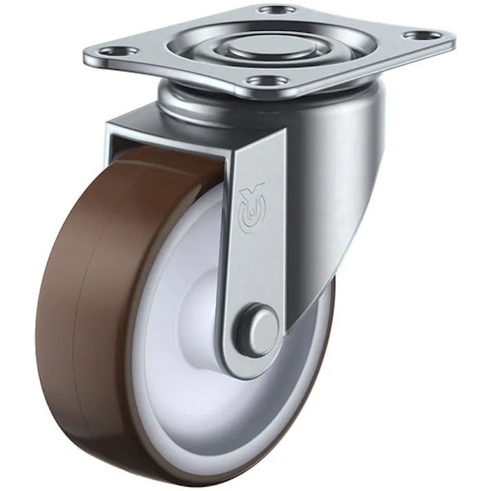 【CAINZ-DASH】ユーエイ キャスター事業部 プレート式 自在 キャスター ウレタン 車輪径75mm Sタイプ SG型 取付寸法55×42 SG-75UR【別送品】