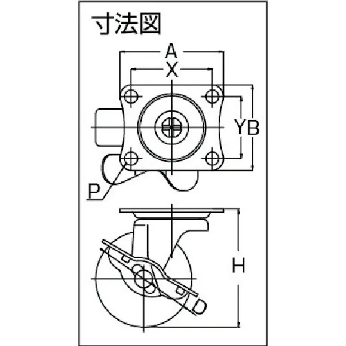 【CAINZ-DASH】ユーエイ キャスター事業部 プレート式 自在 キャスター 透明ポリカーボネート 車輪径38mm ストッパー付き Gタイプ G-S型 取付寸法36×28 G-38PCS【別送品】