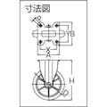 【CAINZ-DASH】ユーエイ　キャスター事業部 プレート式　固定　キャスター　グレーゴム　車輪径１５０ｍｍ　　Ｊタイプ　Ｋ２型　取付寸法８０×８０（７５×７５） NWRK2-150-G【別送品】