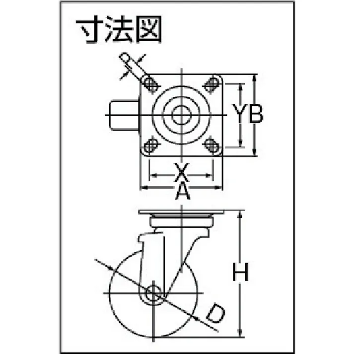 【CAINZ-DASH】ユーエイ キャスター事業部 プレート式 自在 キャスター ウレタン 車輪径150mm Jタイプ J型 取付寸法94×94(87×87) GUJ-150【別送品】