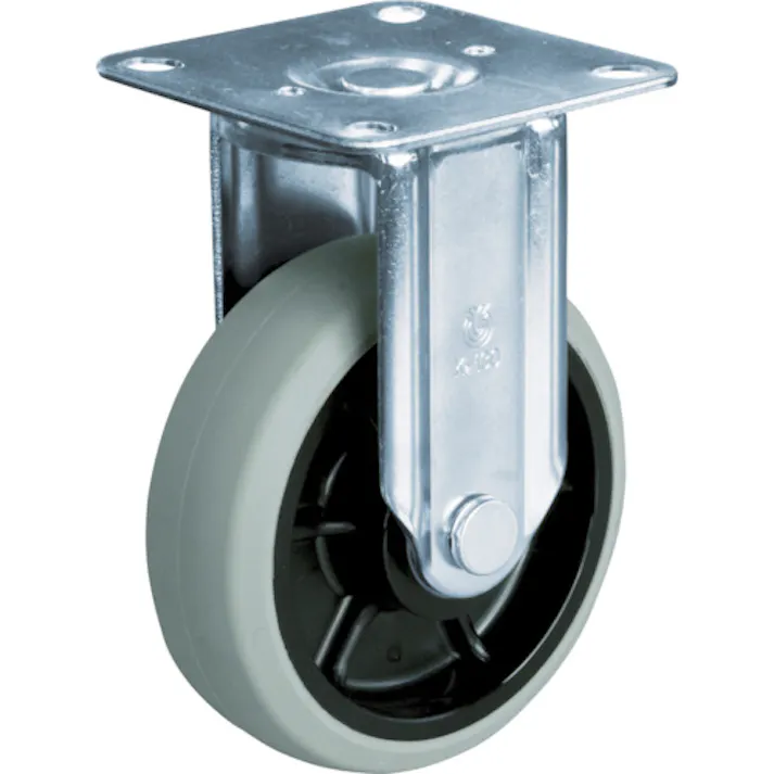 【CAINZ-DASH】ユーエイ キャスター事業部 プレート式 固定 キャスター ウレタン 車輪径130mm Jタイプ K2/D型 取付寸法80×80(75×75) GUK2/D-130【別送品】