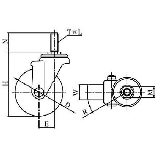 CAINZ-DASH】ユーエイ キャスター事業部 ねじ込み式 自在 キャスター