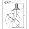 【CAINZ-DASH】ユーエイ　キャスター事業部 ねじ込み式　自在　キャスター　ゴム　車輪径１２５ｍｍ　ストッパー付き　Ｊタイプ　ＳＪＴ－Ｓ型　ネジ寸法Ｍ２０×４０ピッチ２．５ SJT-125WPS-M20-40【別送品】