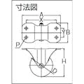 【CAINZ-DASH】ユーエイ　キャスター事業部 プレート式　固定　キャスター　ナイロン　車輪径７５ｍｍ　　Ｍタイプ　ＭＲ型　取付寸法１００×３０ MR-75N【別送品】