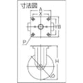 【CAINZ-DASH】ユーエイ　キャスター事業部 プレート式　固定　ステンレスキャスター　ウレタン　車輪径１５０ｍｍ　　Ｊタイプ　ＳＵＳ－Ｋ２型　取付寸法８０×８０（７５×７５） SUS-GUK2-150【別送品】