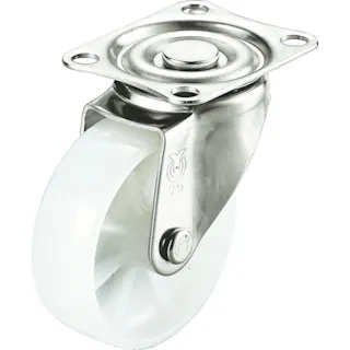 【CAINZ-DASH】ユーエイ キャスター事業部 プレート式 自在 ステンレスキャスター ナイロン 車輪径65mm Sタイプ SUS-SG型 取付寸法55×42 SUS-SG-65N【別送品】