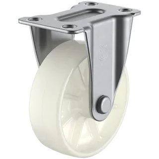 【CAINZ-DASH】ユーエイ キャスター事業部 プレート式 固定 ステンレスキャスター ナイロン 車輪径50mm Sタイプ SUS-SR型 取付寸法55×28 SUS-SR-50N【別送品】