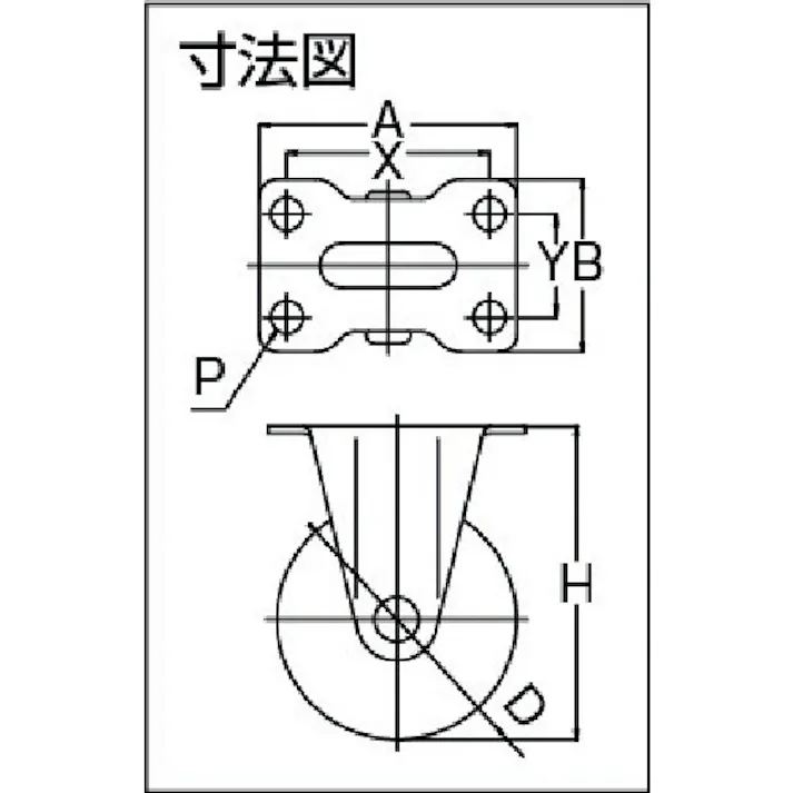 【CAINZ-DASH】ユーエイ キャスター事業部 プレート式 固定 ステンレスキャスター ウレタン 車輪径50mm Sタイプ SUS-SR型 取付寸法55×28 SUS-SR-50UR【別送品】