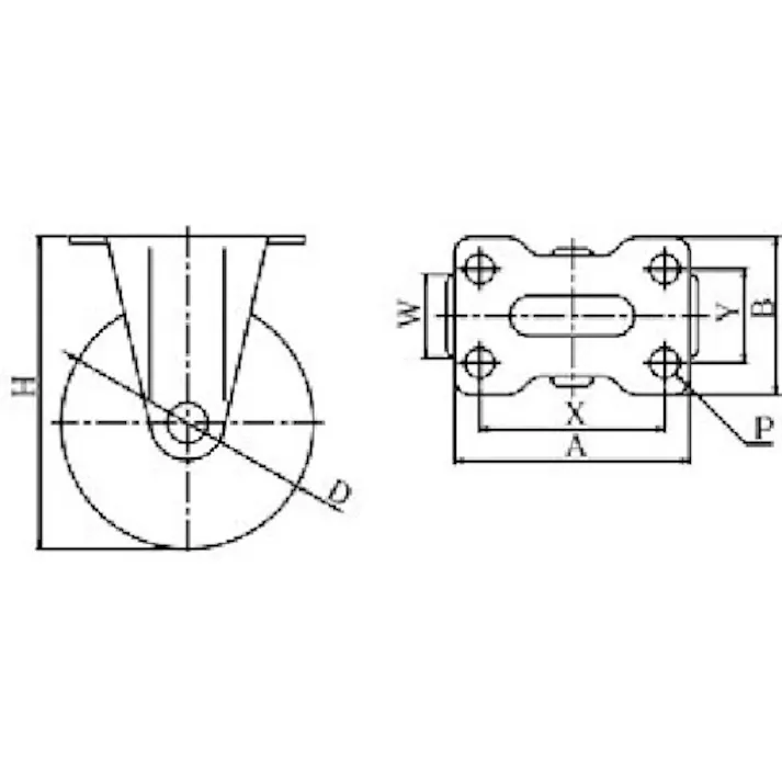 【CAINZ-DASH】ユーエイ キャスター事業部 プレート式 固定 ステンレスキャスター ウレタン 車輪径50mm Sタイプ SUS-SR型 取付寸法55×28 SUS-SR-50UR【別送品】