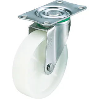 【CAINZ-DASH】ユーエイ キャスター事業部 プレート式 自在 ステンレスキャスター ナイロン 車輪径50mm Eタイプ SUS-E型 取付寸法56×28 SUS-E-50N【別送品】