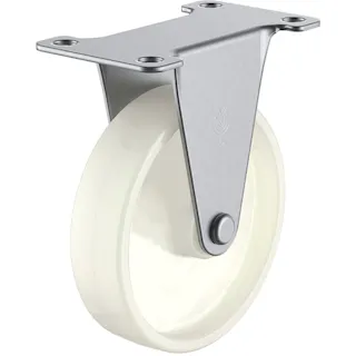 【CAINZ-DASH】ユーエイ キャスター事業部 プレート式 固定 ステンレスキャスター ナイロン 車輪径100mm Eタイプ SUS-ER型 取付寸法82×40 SUS-ER-100N【別送品】