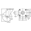 【CAINZ-DASH】ユーエイ　キャスター事業部 プレート式　自在　キャスター　ナイロン　車輪径１３０ｍｍ　　Ｊタイプ　Ｊ２型　取付寸法８０×８０（７５×７５） NJ2-130【別送品】