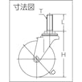 【CAINZ-DASH】ユーエイ　キャスター事業部 ねじ込み式　自在　キャスター　エラストマー　車輪径７５ｍｍ　　Ｌタイプ　ＬＴ型　ネジ寸法Ｍ１２×３５ピッチ１．７５ LT-75EL-M12-35【別送品】