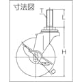 【CAINZ-DASH】ユーエイ　キャスター事業部 ねじ込み式　自在　キャスター　エラストマー　車輪径６５ｍｍ　ストッパー付き　Ｌタイプ　ＬＴ－Ｓ型　ネジ寸法Ｍ１２×３５ピッチ１．７５ LT-65ELS-M12-35【別送品】