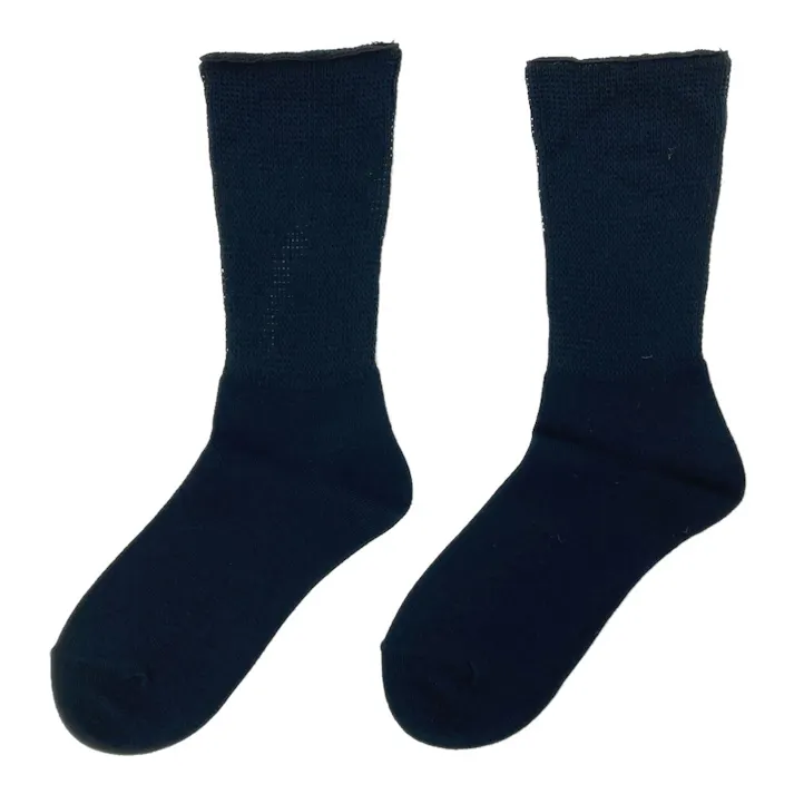 締め付けない あったかソックス クルー丈 ブラック 22.0cm-24.0cm