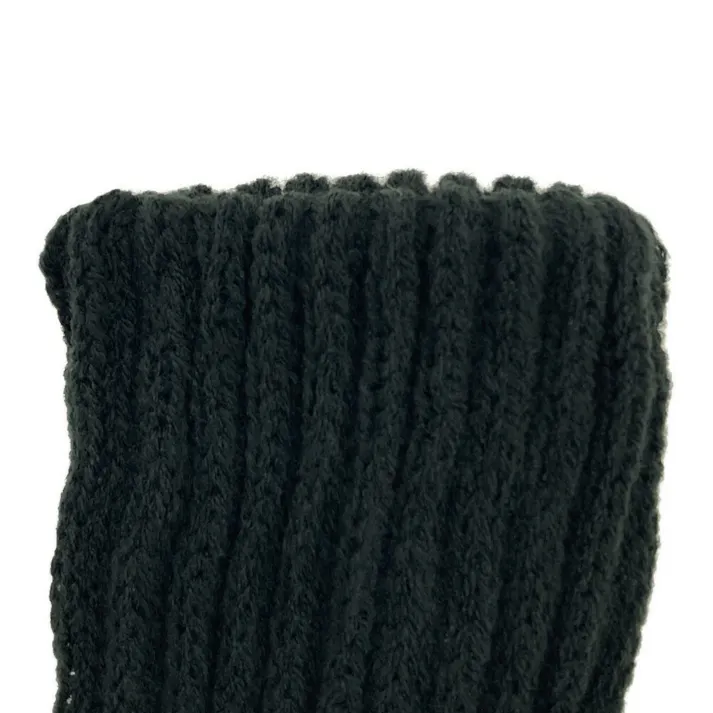 起毛であったか ルームソックス ミドル丈 ブラック 大 25.0cm-27.0cm