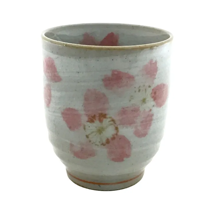 寿司湯呑 粉引桜 ピンク