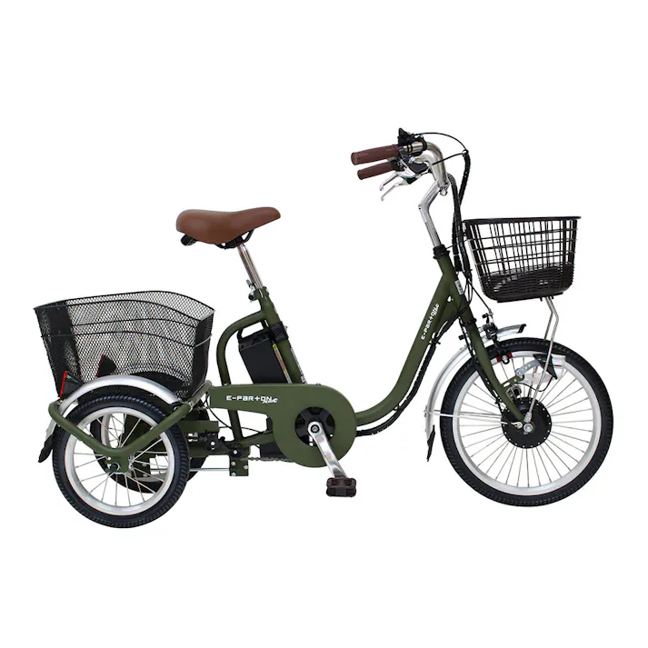 【自転車】電動アシスト三輪自転車 MIMUGO ミムゴ BEPN18PN マットカーキ