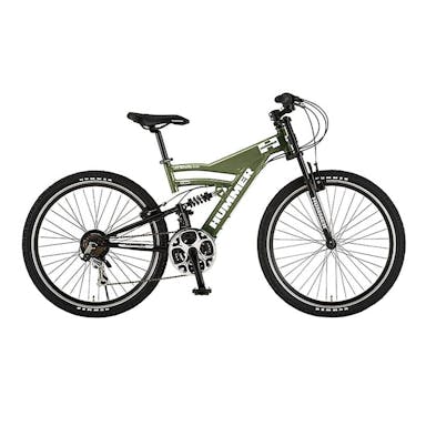 【自転車】《ハマー》ATB HUMMER DH2618-E 26インチ アルミWサス 18ギアDH-E GN グリーン(販売終了)