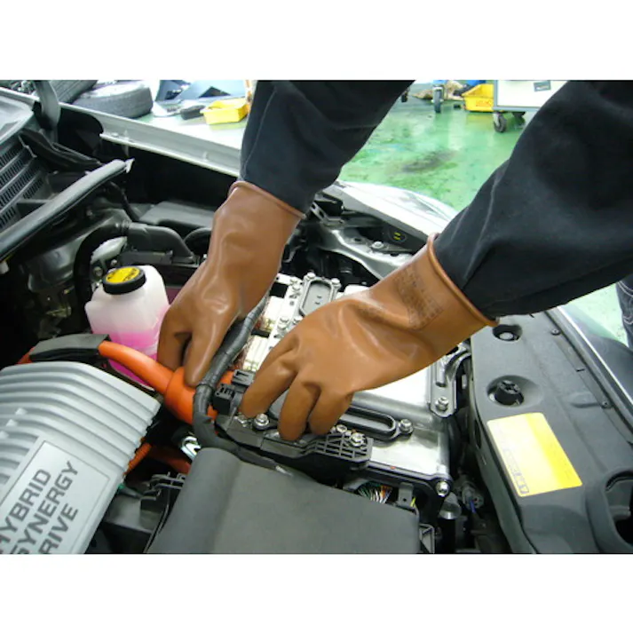 【CAINZ-DASH】渡部工業 低圧ゴム手袋 AC300V/DC750V以下用 大 507-L【別送品】