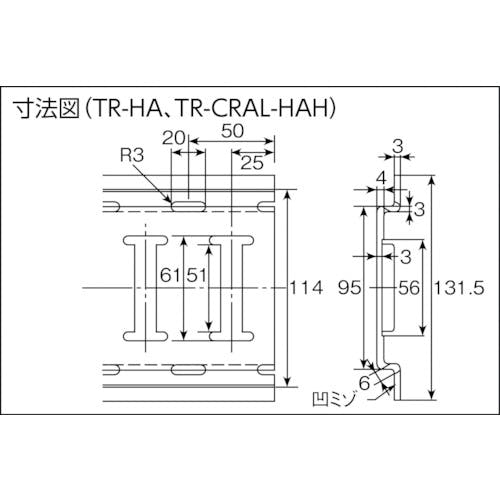 CAINZ-DASH】オールセーフ アルミ水抜き穴レール TR-HA【別送品