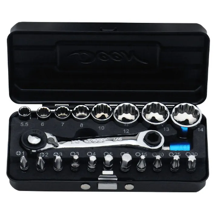 DEEN 1/4SQビット&12角ソケットラチェットセット DNCRBS21W