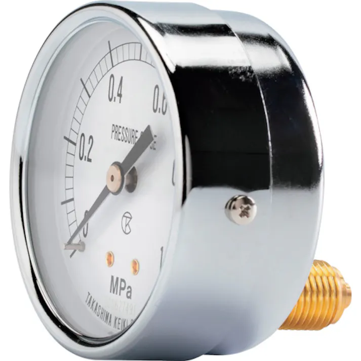 【CAINZ-DASH】高島計器 一般圧力計(D枠埋込型・縁なし・φ60)圧力レンジ0.0~25MPa G1/4【1017225】 1017225【別送品】