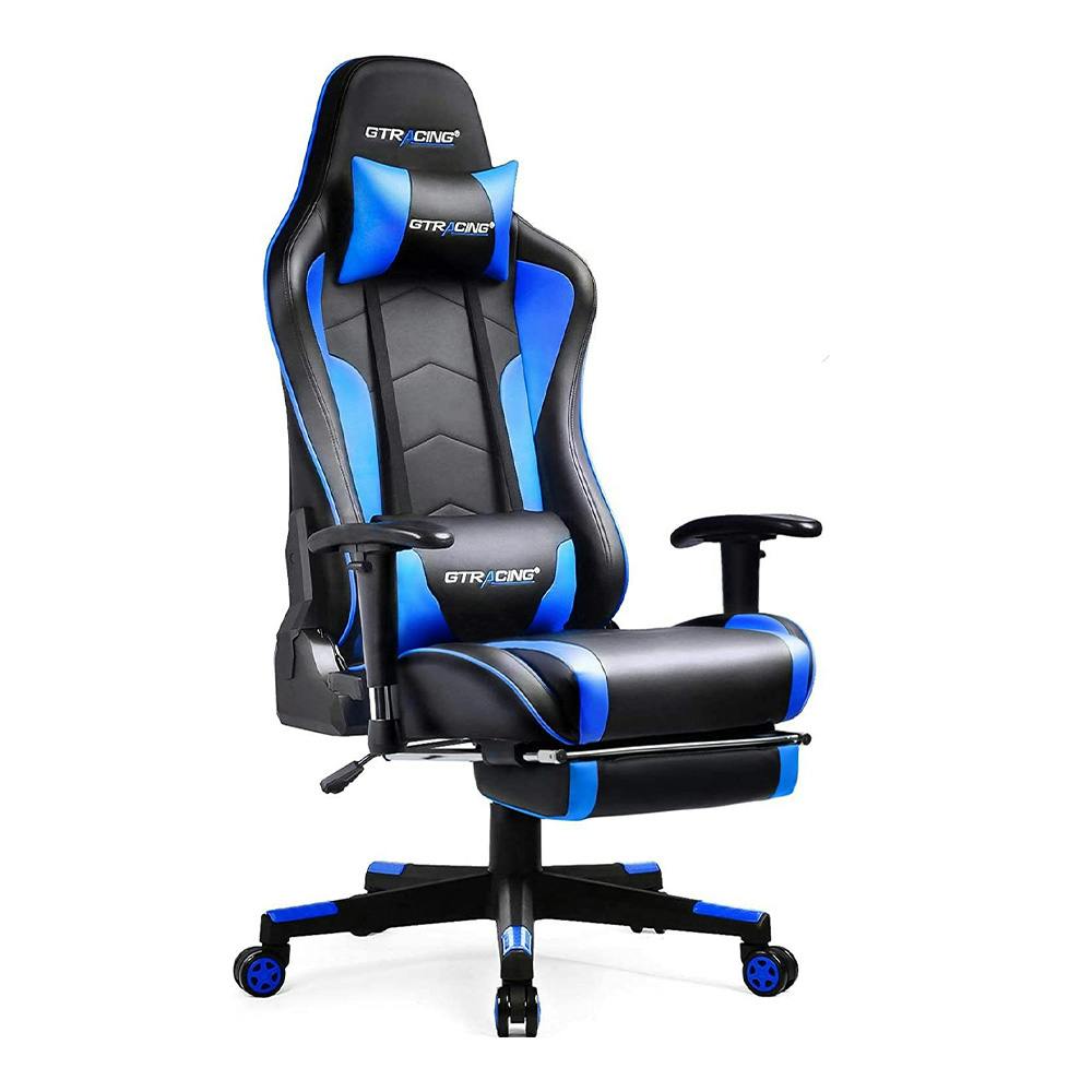 GTRACING スピーカー付ゲーミングチェア ブルー(GT890MF)【別送品