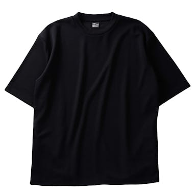 寿ニット オーバーサイズ半袖Tシャツ クロ M