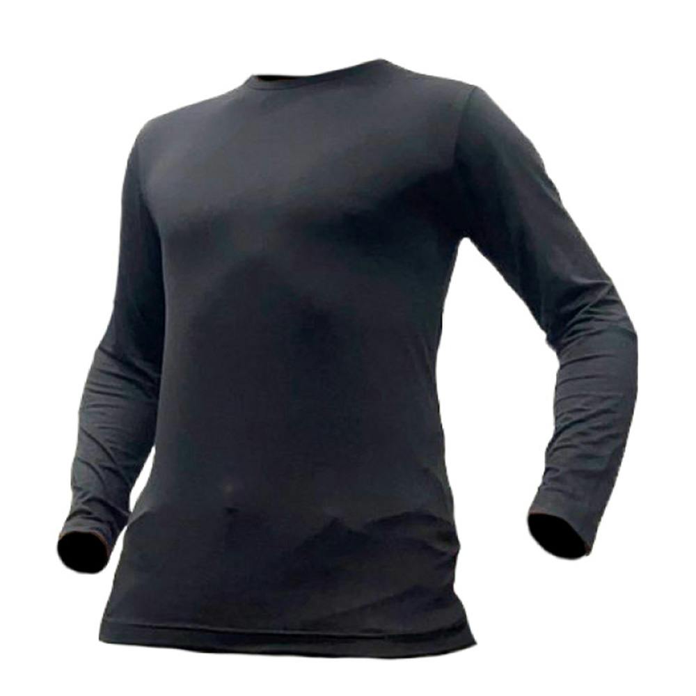 BOKURAWORKS 蓄熱裏ピーチ長袖クルーネック ブラック M 紳士 靴下・肌着