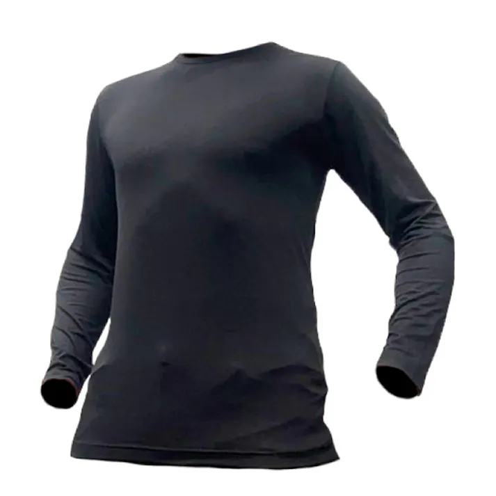 BOKURAWORKS 蓄熱裏ピーチ長袖クルーネック ブラック M