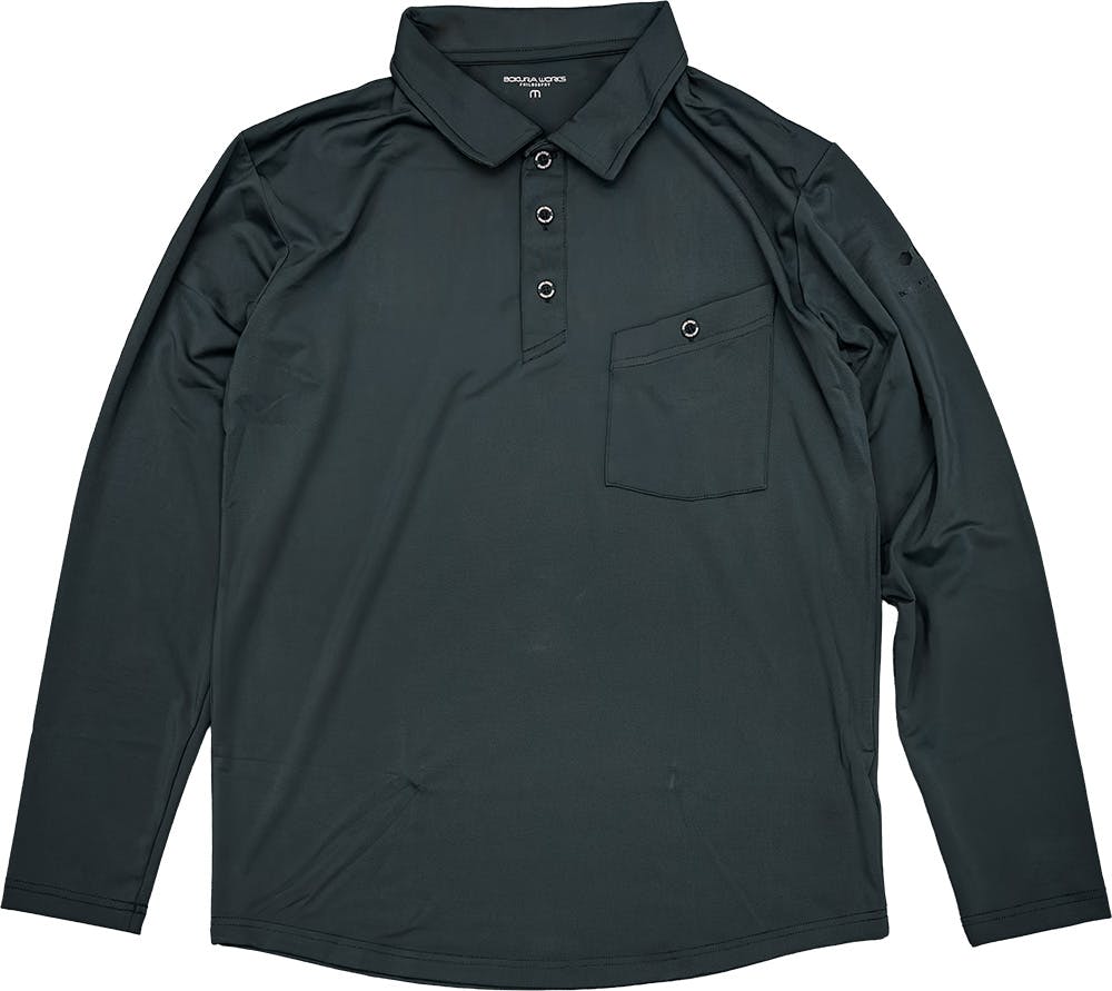 オールシーズン長袖ポロシャツ M チャコール