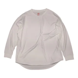 ラウンドヘムオーバーサイズ長袖T ホワイト LL