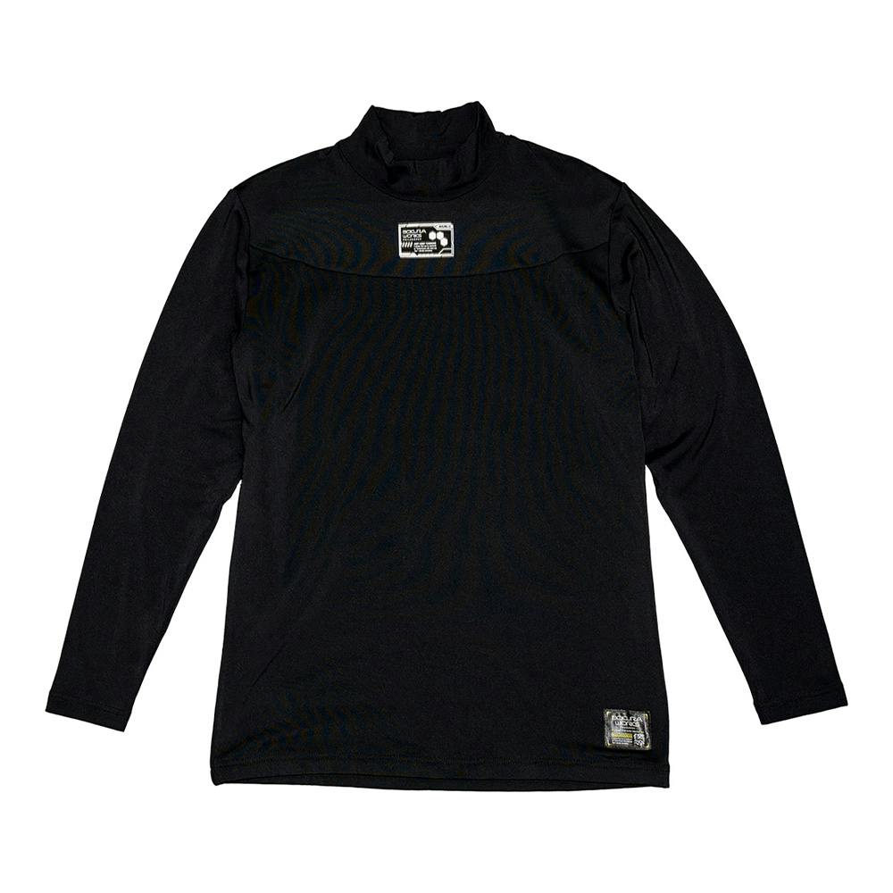 長袖ハイネック 背中二重 ブラック LL 紳士 靴下・肌着