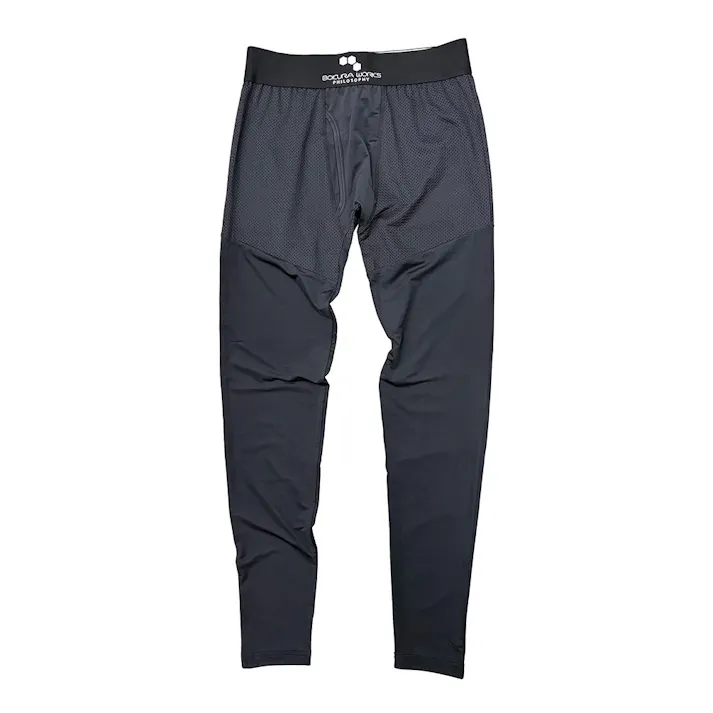 風通るメッシュレギンス L ブラック