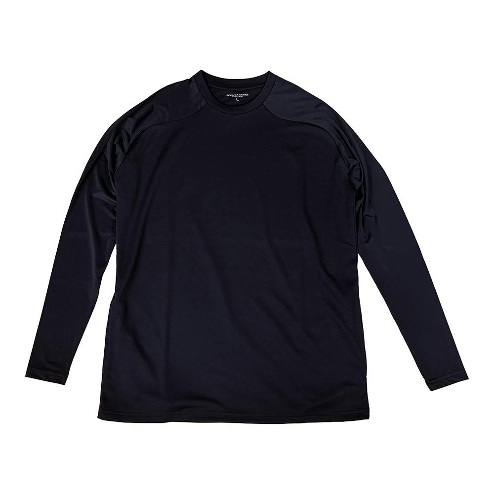 袖だけフィット長袖Tシャツ LL ブラック