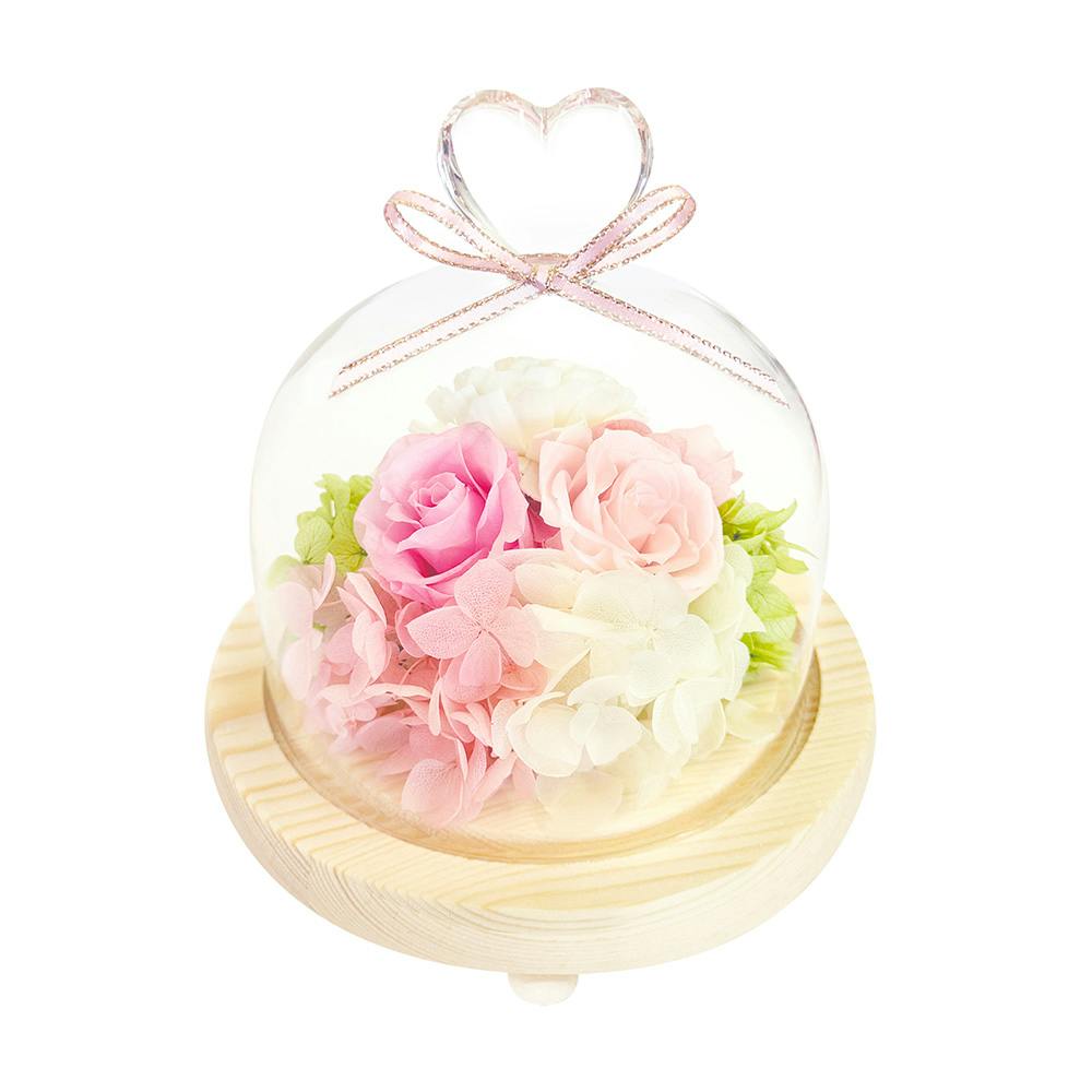 ハートガラスドーム ピンク