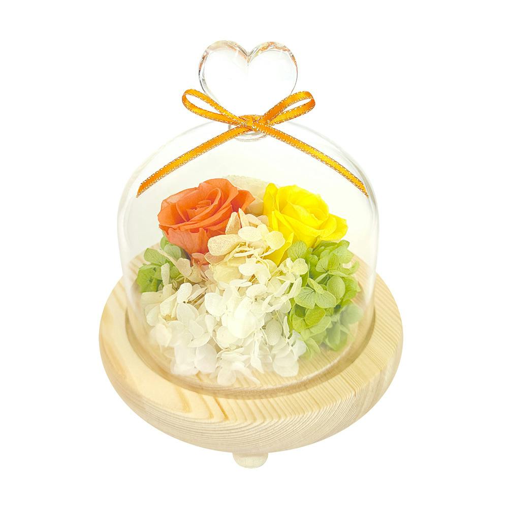 ハートガラスドーム オレンジ