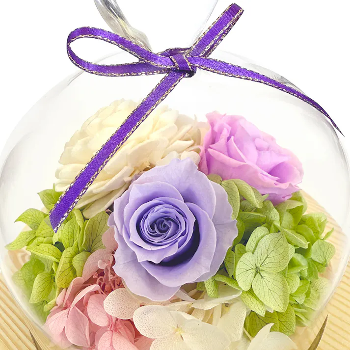 ハートガラスドーム パープル