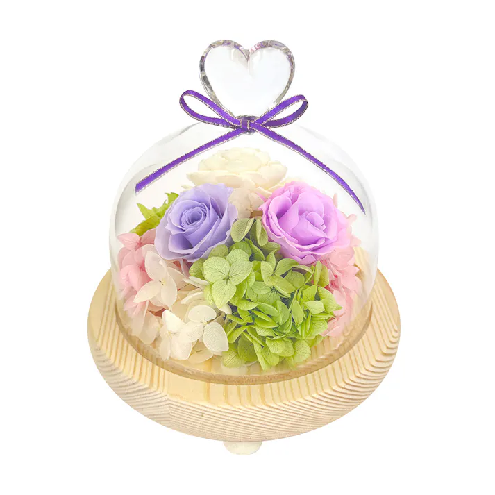 ハートガラスドーム パープル