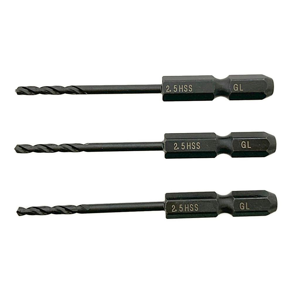 （むぎ★） BIC TOOL 月光ブラック 六角軸 鉄工用 2.5mm 3本組 | 電動工具