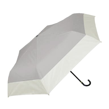 日差しも紫外線も雨も遮れる折傘 55cm バイカラー ベージュグレイ