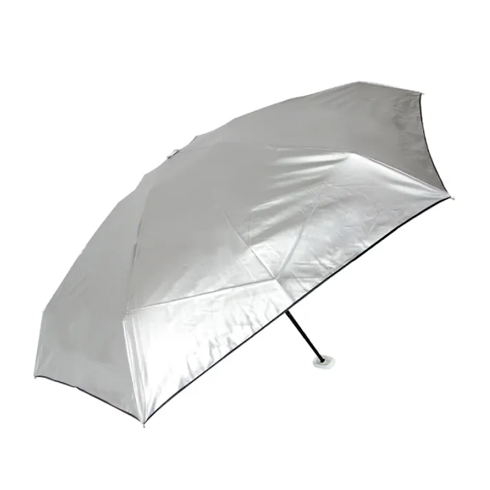 日差しも紫外線も雨も遮れる折傘 コンパクト 50cm シルバー