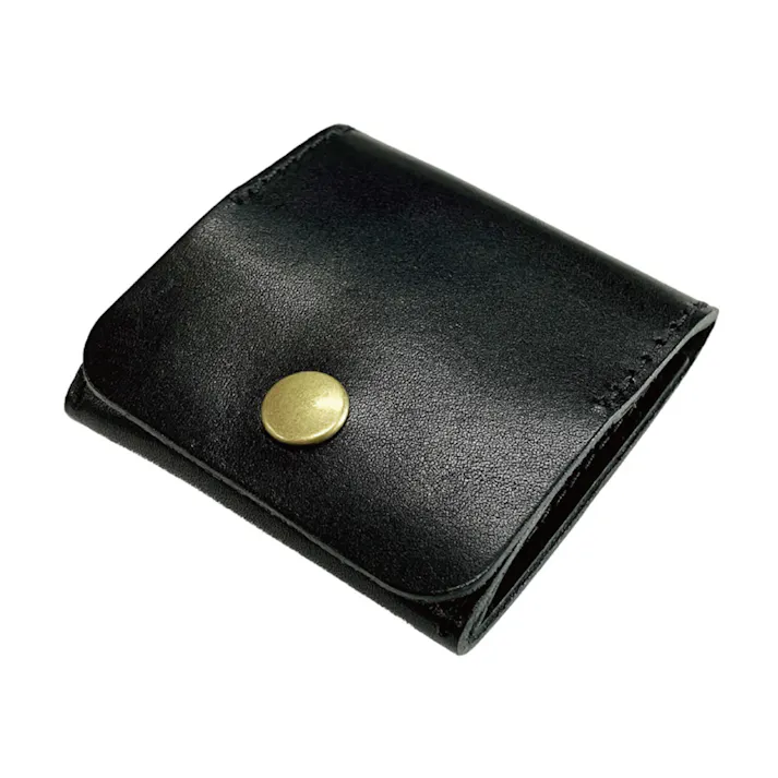 栃木レザー 牛革ボックス型コインケース BK