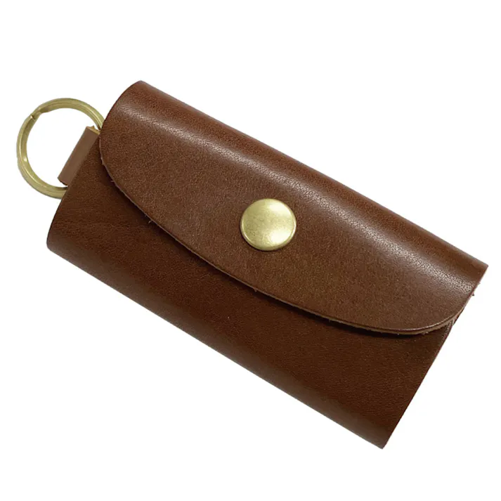 栃木レザー 牛革コンパクトキーケース BR