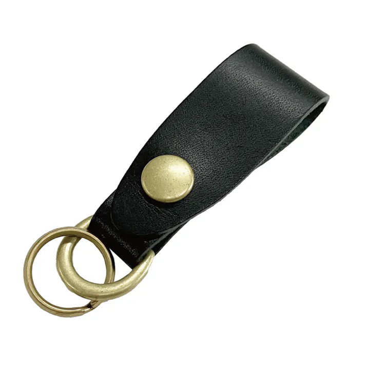 栃木レザー 牛革スタンダードキーホルダー BK