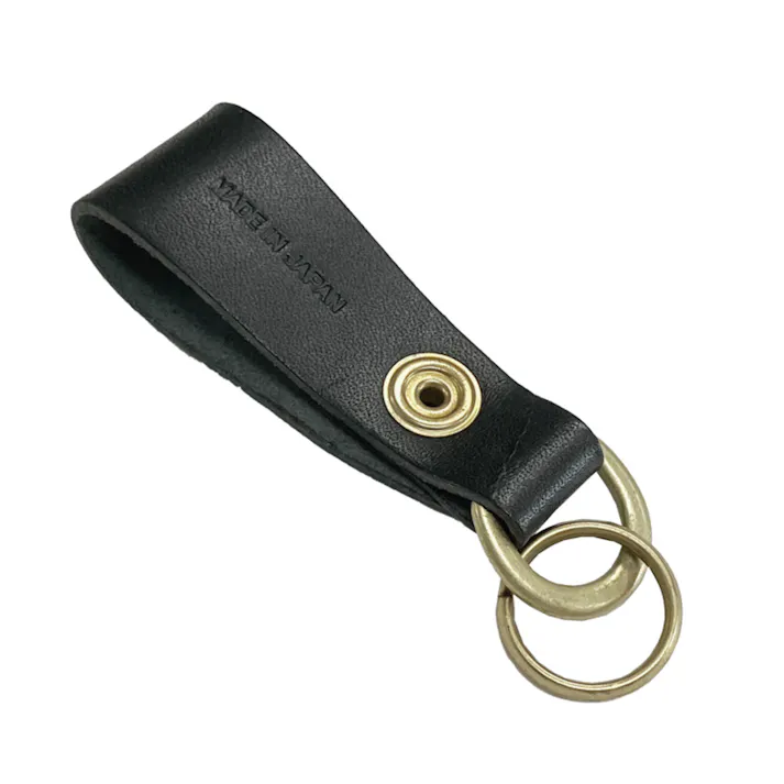 栃木レザー 牛革スタンダードキーホルダー BK