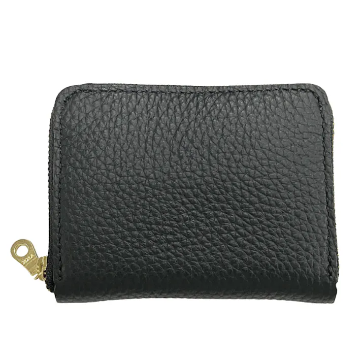 姫路レザー 牛革コイン・カードウォレット BK