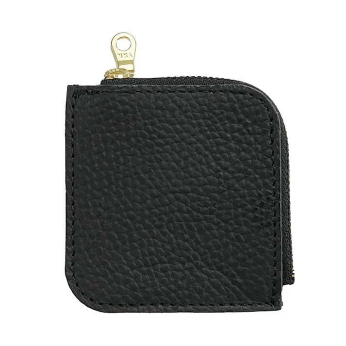 姫路レザー 牛革L字ファスナーコインケース BK