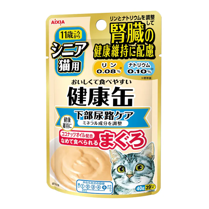 アイシア シニア猫用 健康缶パウチ 下部尿路ケア 40g